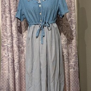 Denim Blue Button-Up Dress